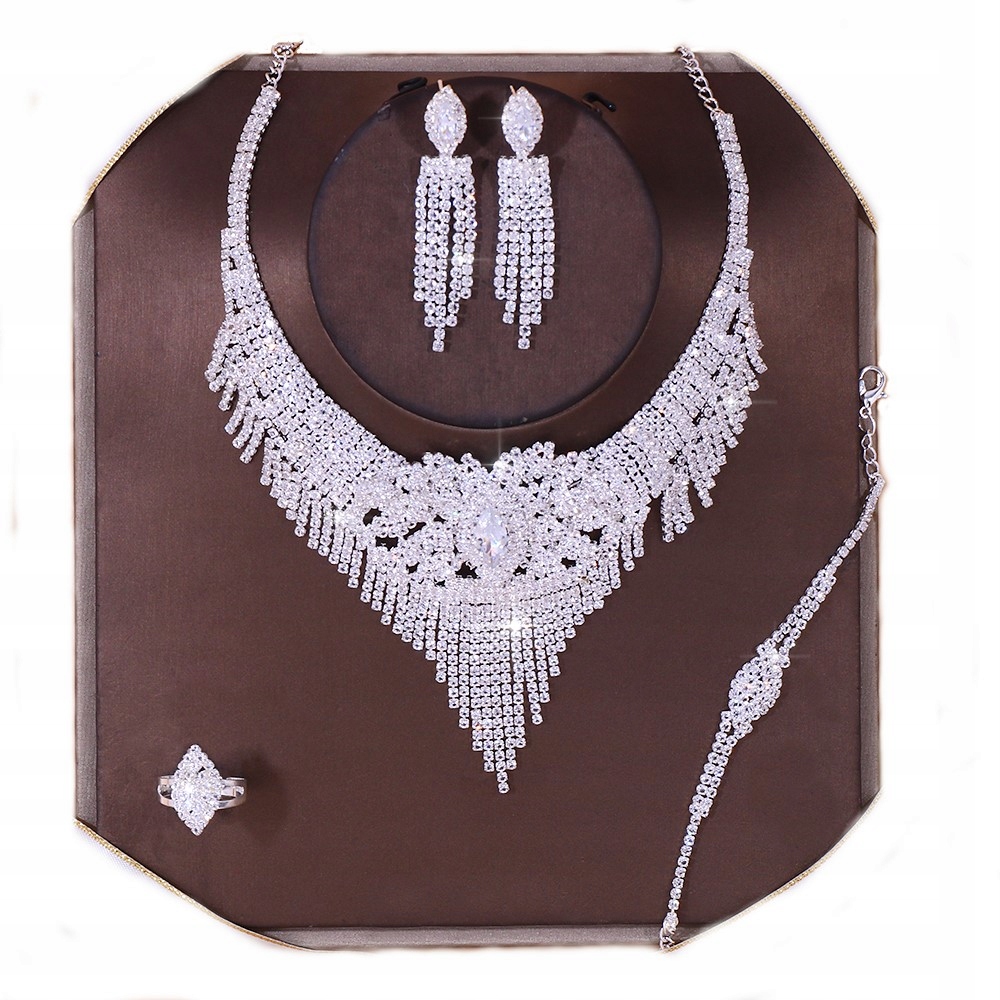 Svatební komplet Večerní plesová stříbrná tonace 4v1