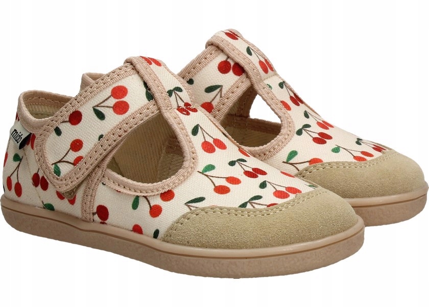 Mido 189 Lekkie Kapcie Barefoot Miękkie Dziecięce Skórzane Cherry Beige 20