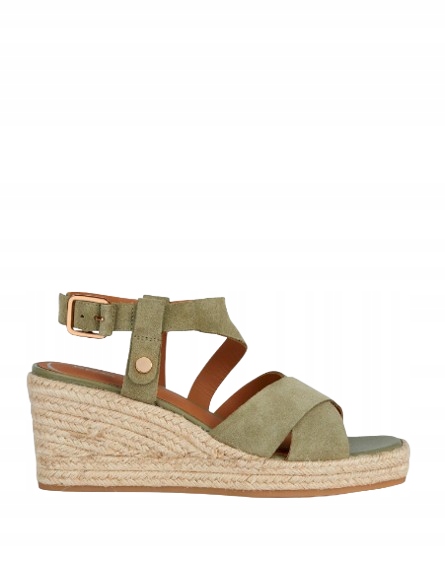 Geox Elegantní Zelené Kožené Sandály Geox Vel. 41 Žgp