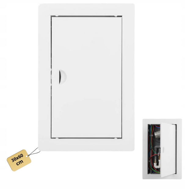 Revizní Dvířka Bílá 30x60cm Kovová Rámeček Čistící Zámek