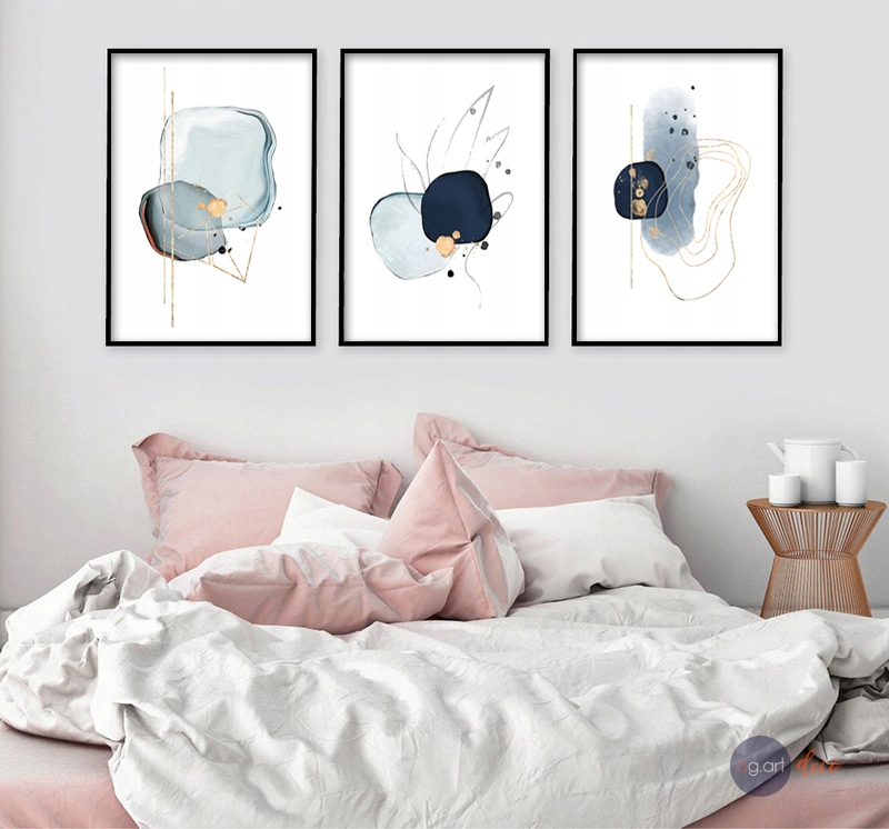 PLAKATY ABSTRAKCJA niebieskie minimalizm bez ramek Marka inna