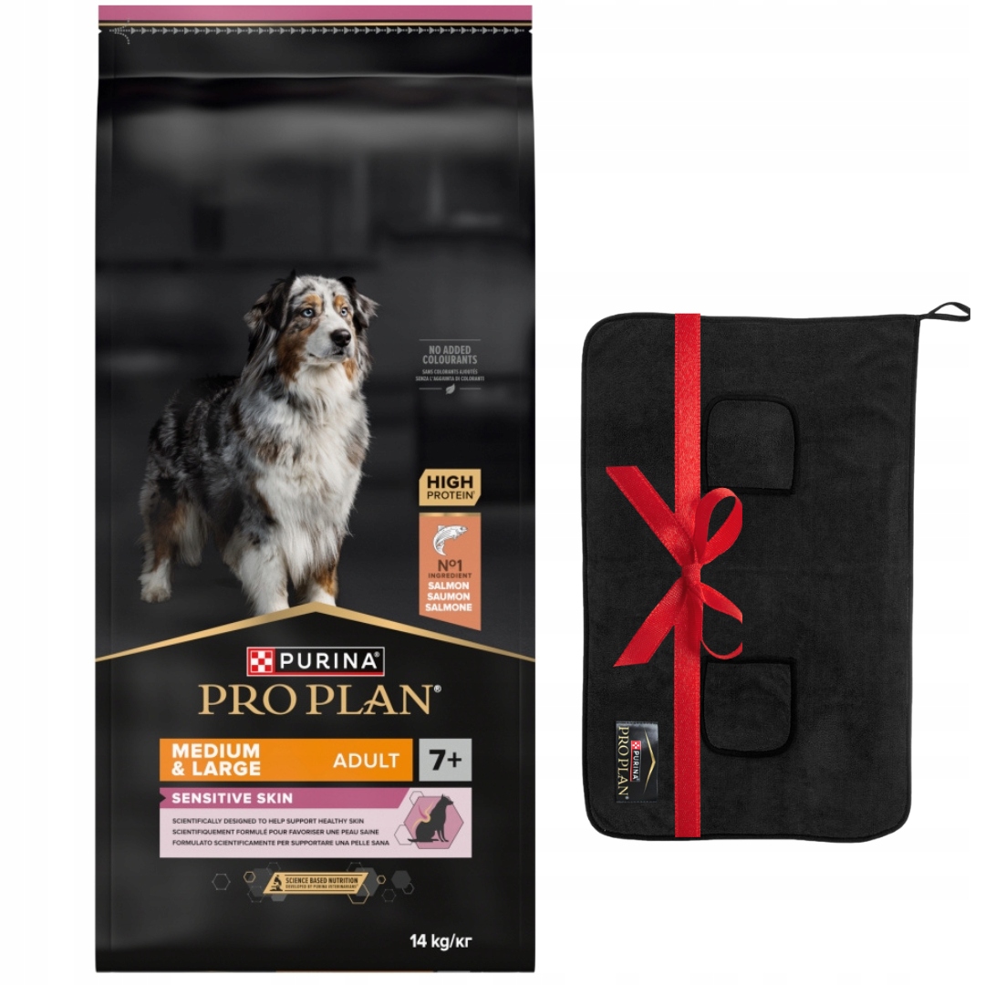 Purina Pro Plan Senior Adult Sensitive Łosoś 14 kg Ręcznik dla psa