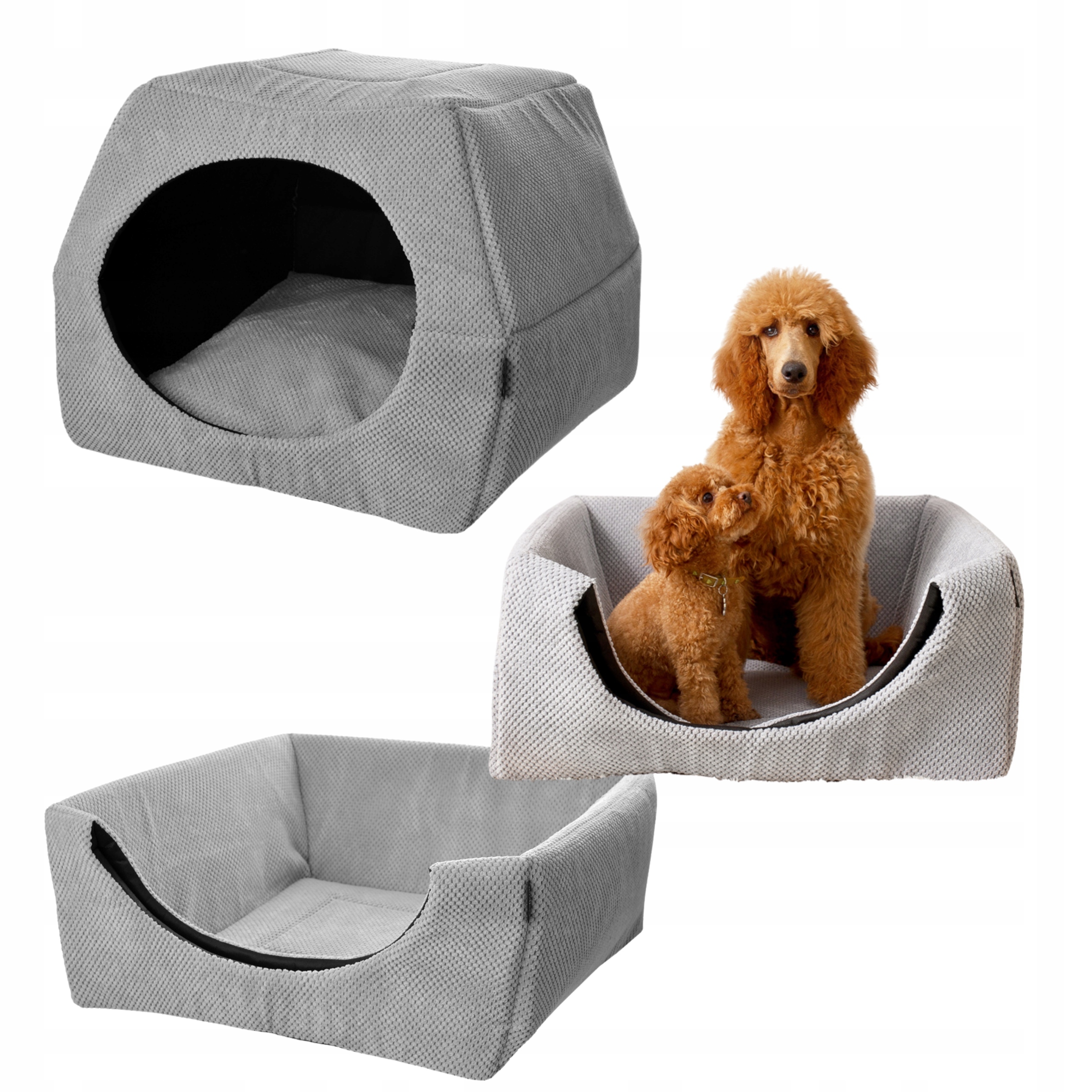 Levně Pelíšek pro psa kočku Budka 2v1 XL Domeček 70x70 cm Protiskluzové pelíšky