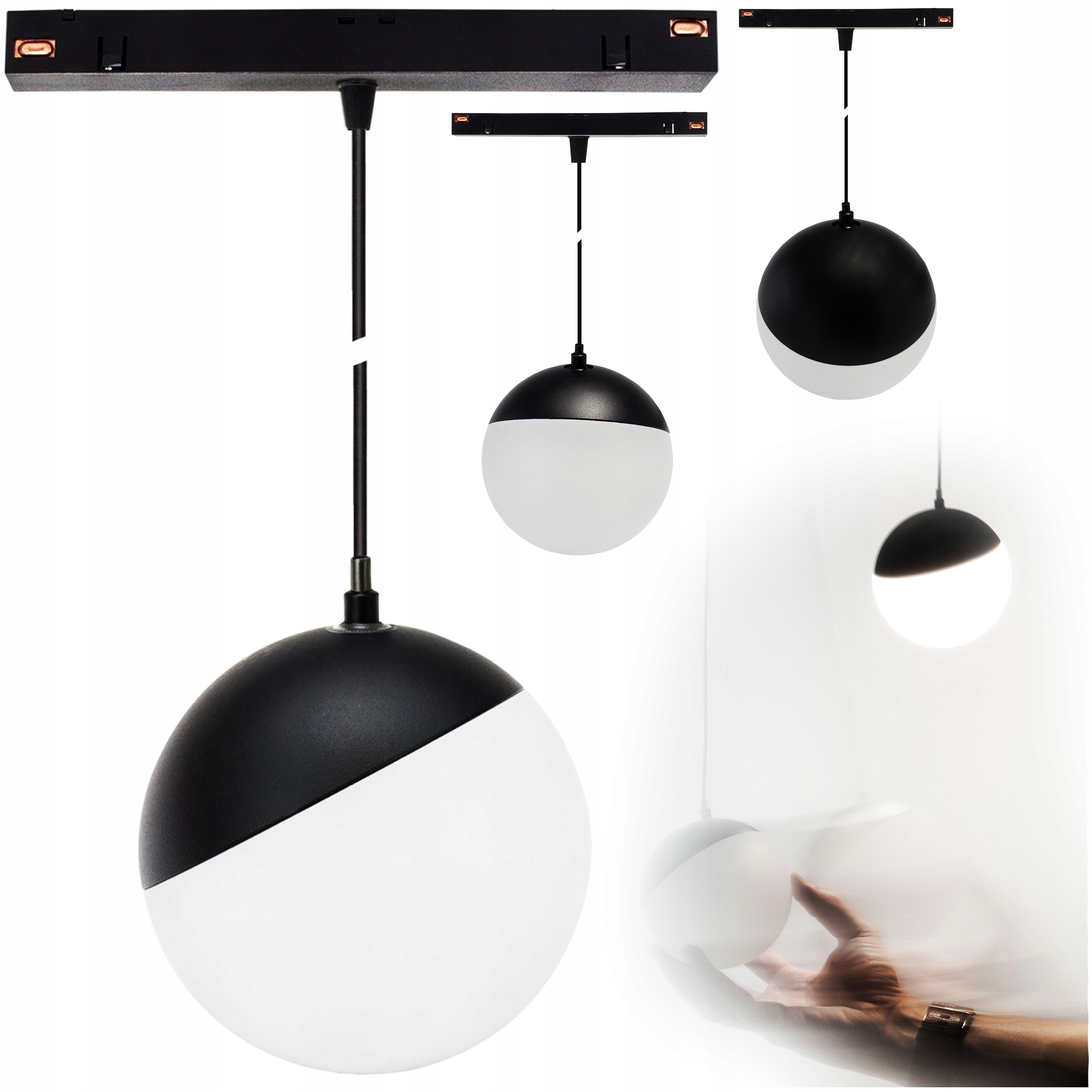 System Shift Globe P svítidlo Kula převis na kolejnici 5W 165st 3000K černé