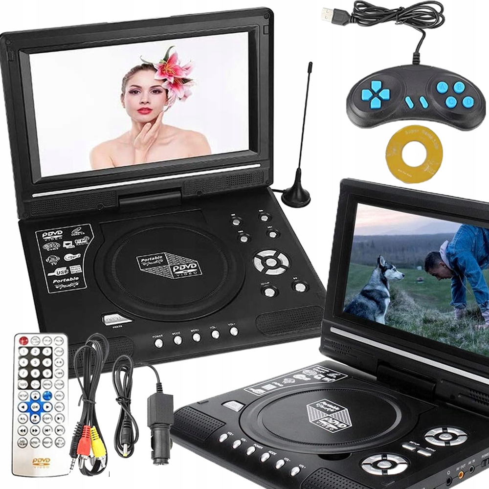 Přenosný Ultratenký DVD Přehrávač S 7.8PALCOVOU Hd Obrazovkou A Herní Funkcí