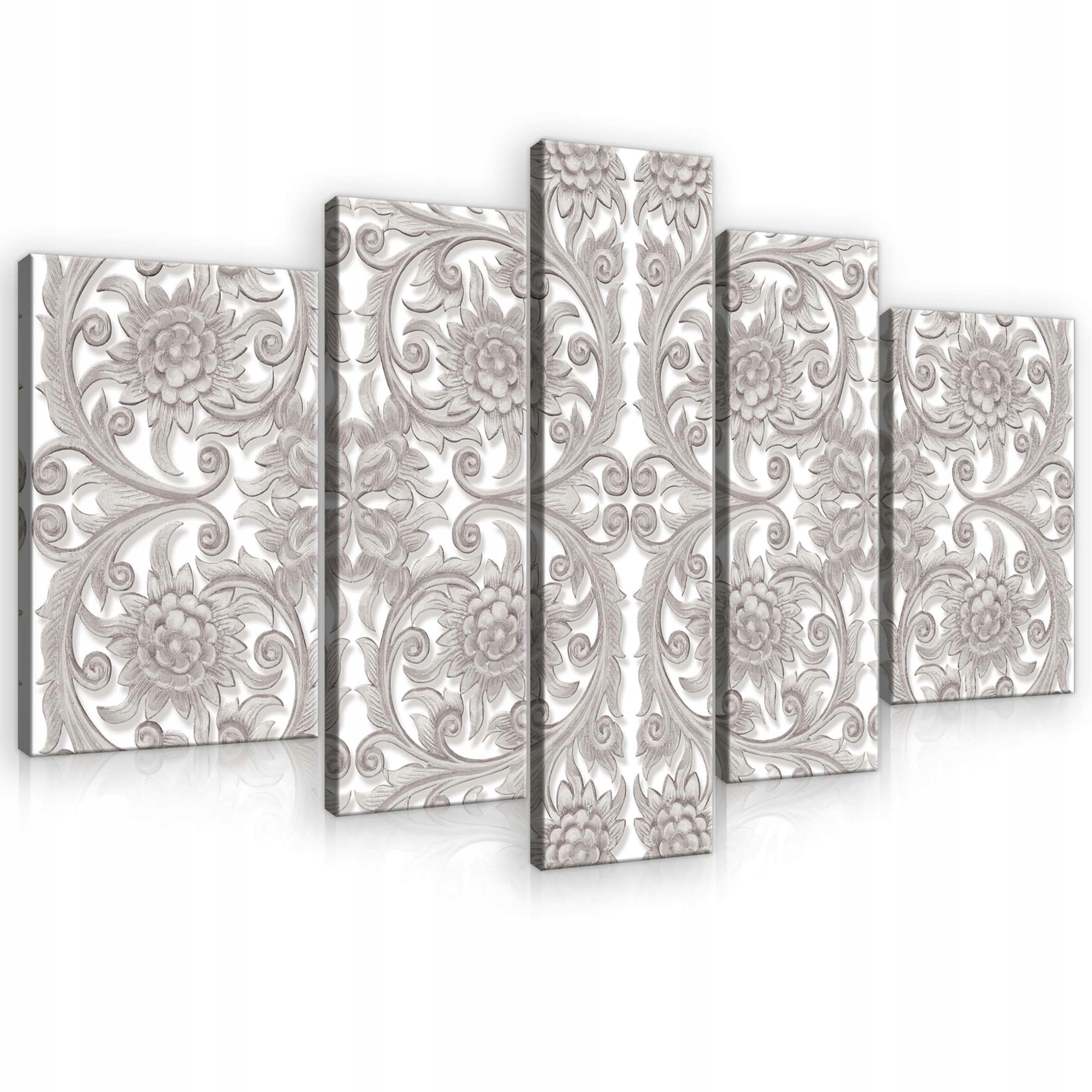 Obraz 170x100 modulárny polypovaný kvetinový ornament dekorácia na stenu