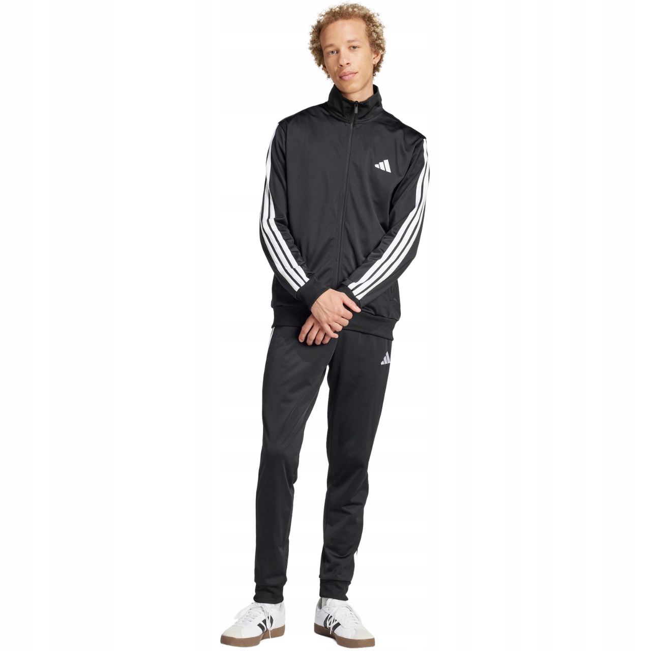 Teplákovka pánský adidas Sportswear Basic 3-Stripes Tricot černý S