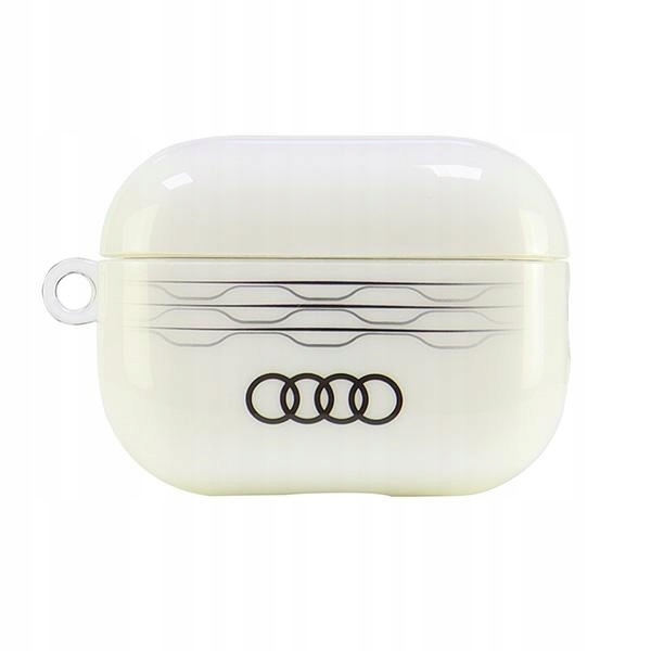 Etui Audi IML z geometrycznym wzorem na AirPods Pro 2 białe