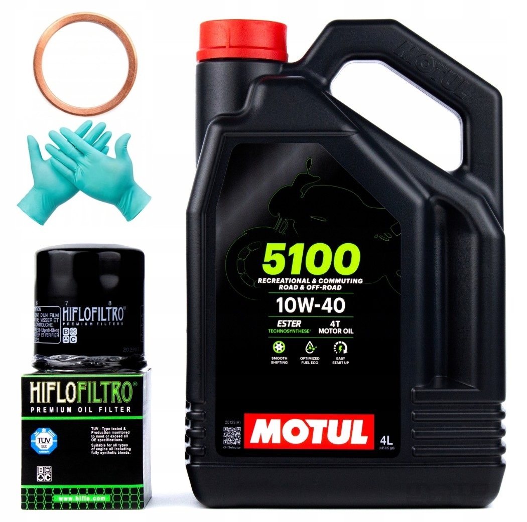 Olej Motul 5100 10W40 4L filtr HF138 Suzuki Gsxf 600 650 1000 DL Gsr Sv