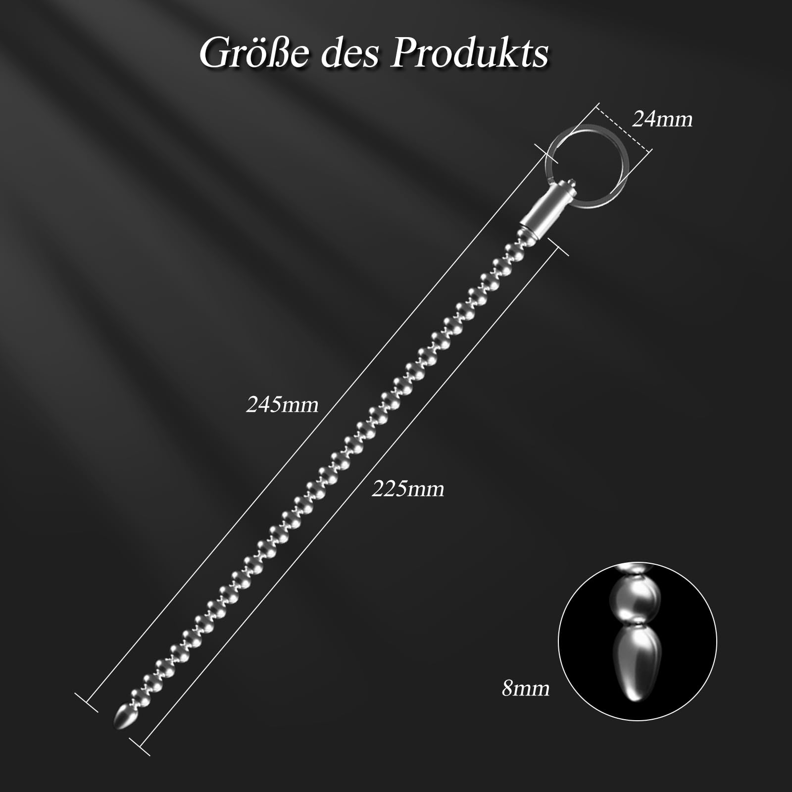 BDSMJOY Dilator Stalowy 245 MM Dla Mężczyzn Penis Plug Stymulacja Prostaty — miniatura 2