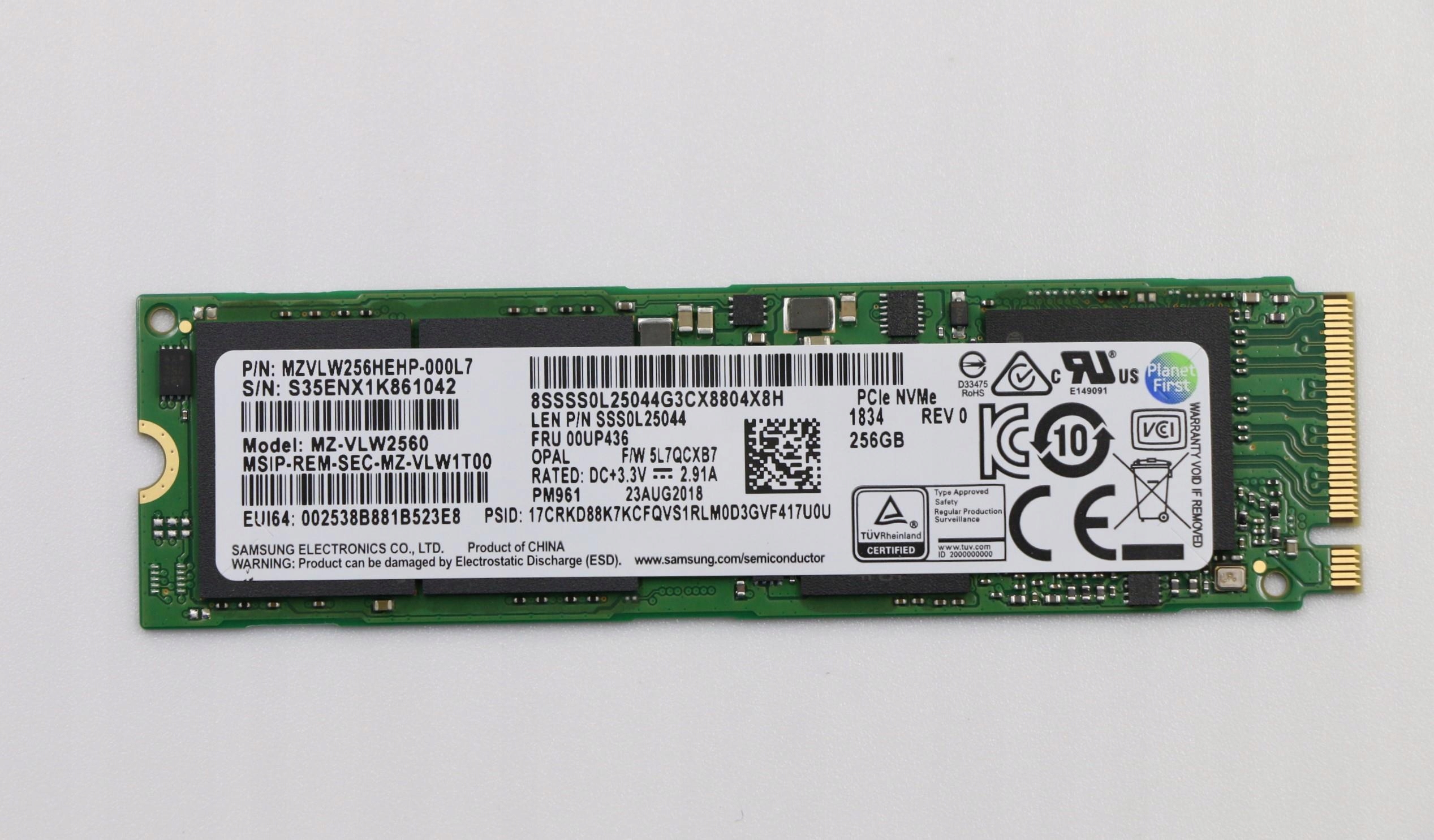 Lenovo Ssd pamäť 256 Gb M.2 PCIe3x4, 00UP436