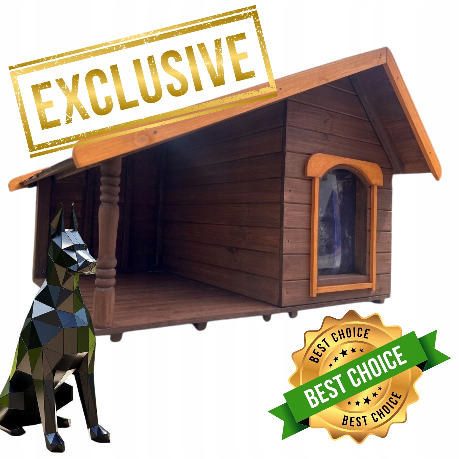 Levně Buda pro psa Budy L 4 Zateplená kotec Zateplená Předsíň Terasa Domeček