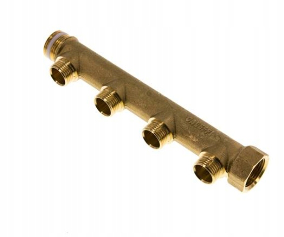 Rozdělovací lišta pro trubkový rozdělovač G 3/4" (gz/gw) – 4 x G 1/2" (gz)