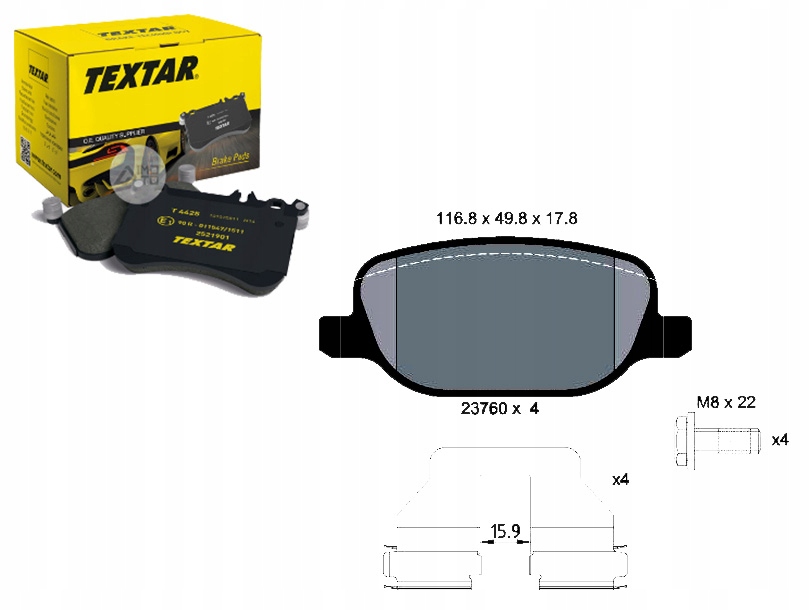 Tex2376001 КОЛОДКИ HAM. ALFA ЗАД. 159 05-/ЛЯНЧА THE