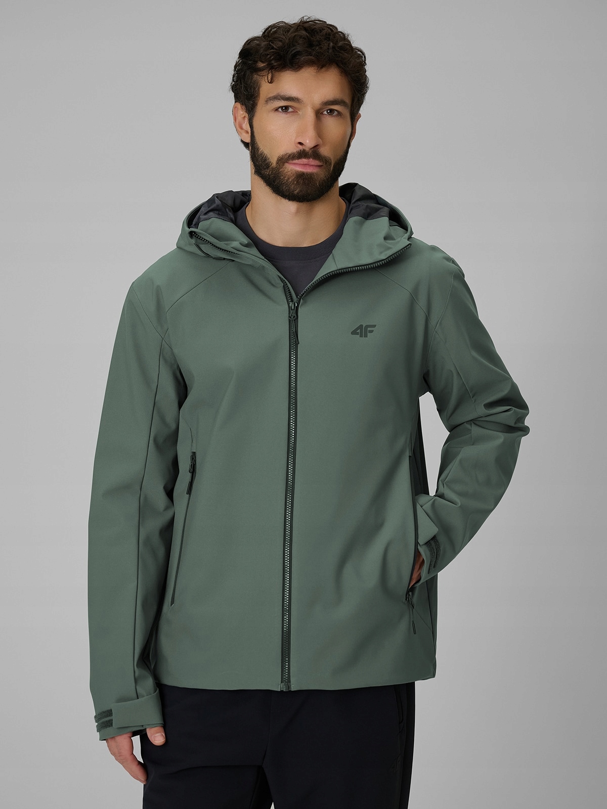 4F Pánská Zelená Bunda Regular S Membránou 5000 3XL