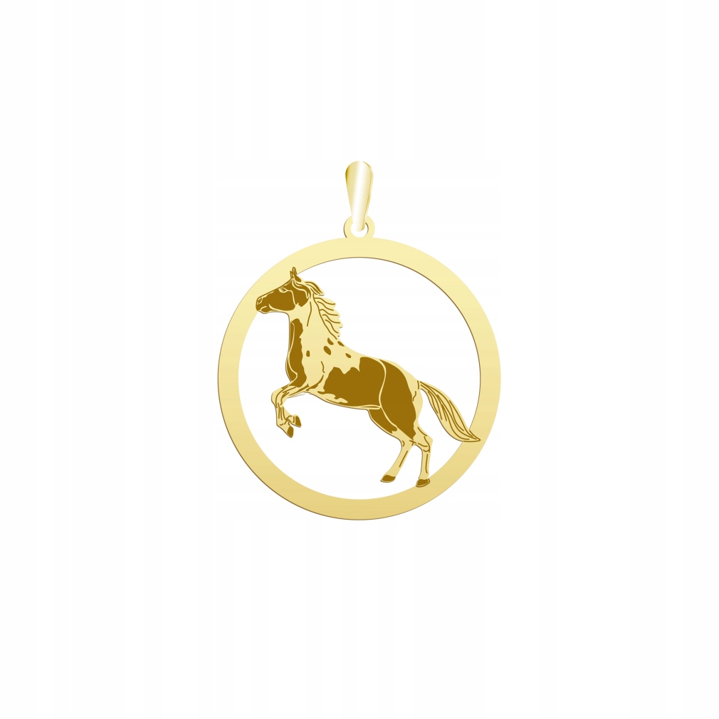 Zlatý přívěsek s koněm American Paint Horse 925 Dárek Šperky Gravírování
