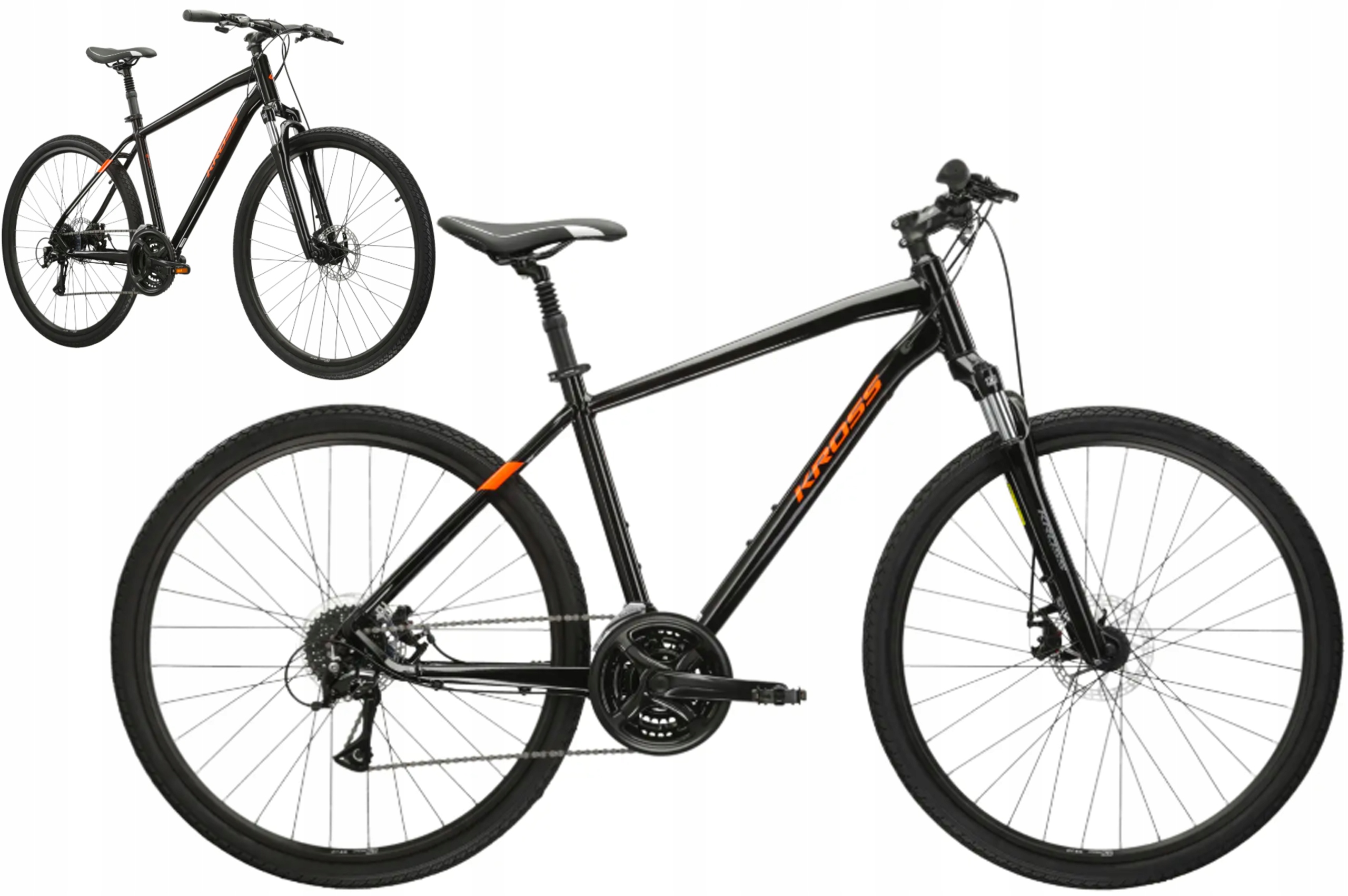 Rower 28" Crossowy Kross Evado 3.0 rama XL 23" czarny pomarańczowy R25