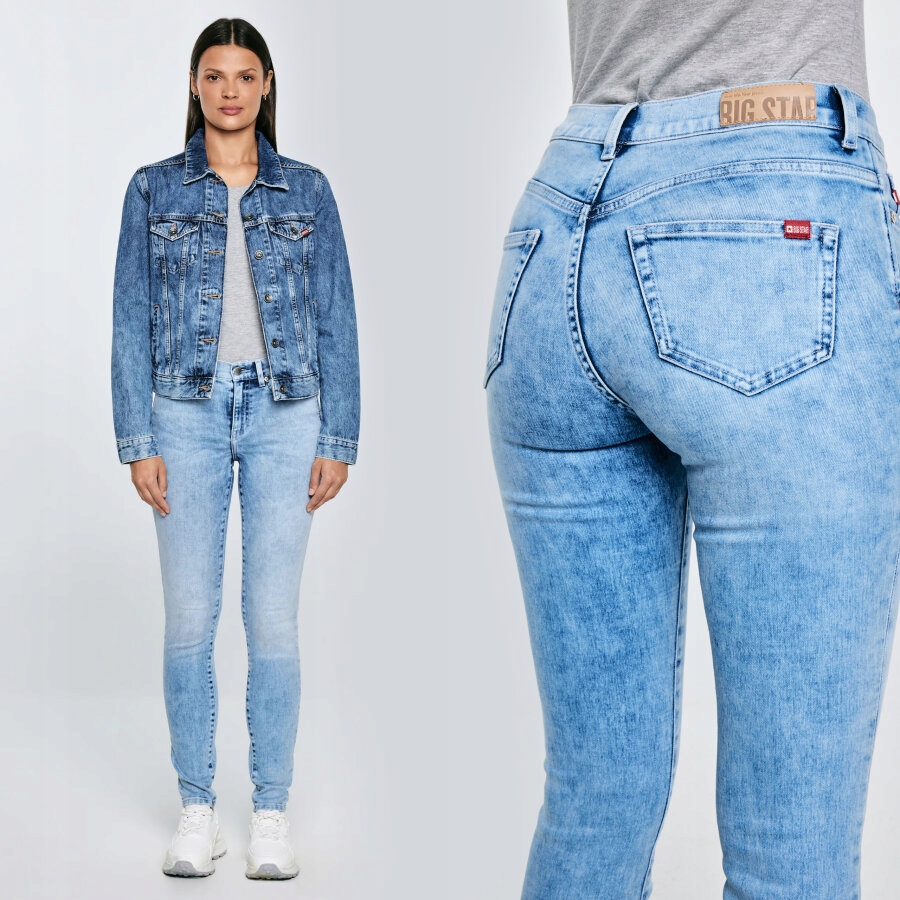 Big Star Dámské Mramorové Džíny Světle Modré Adela 138 W25 L30