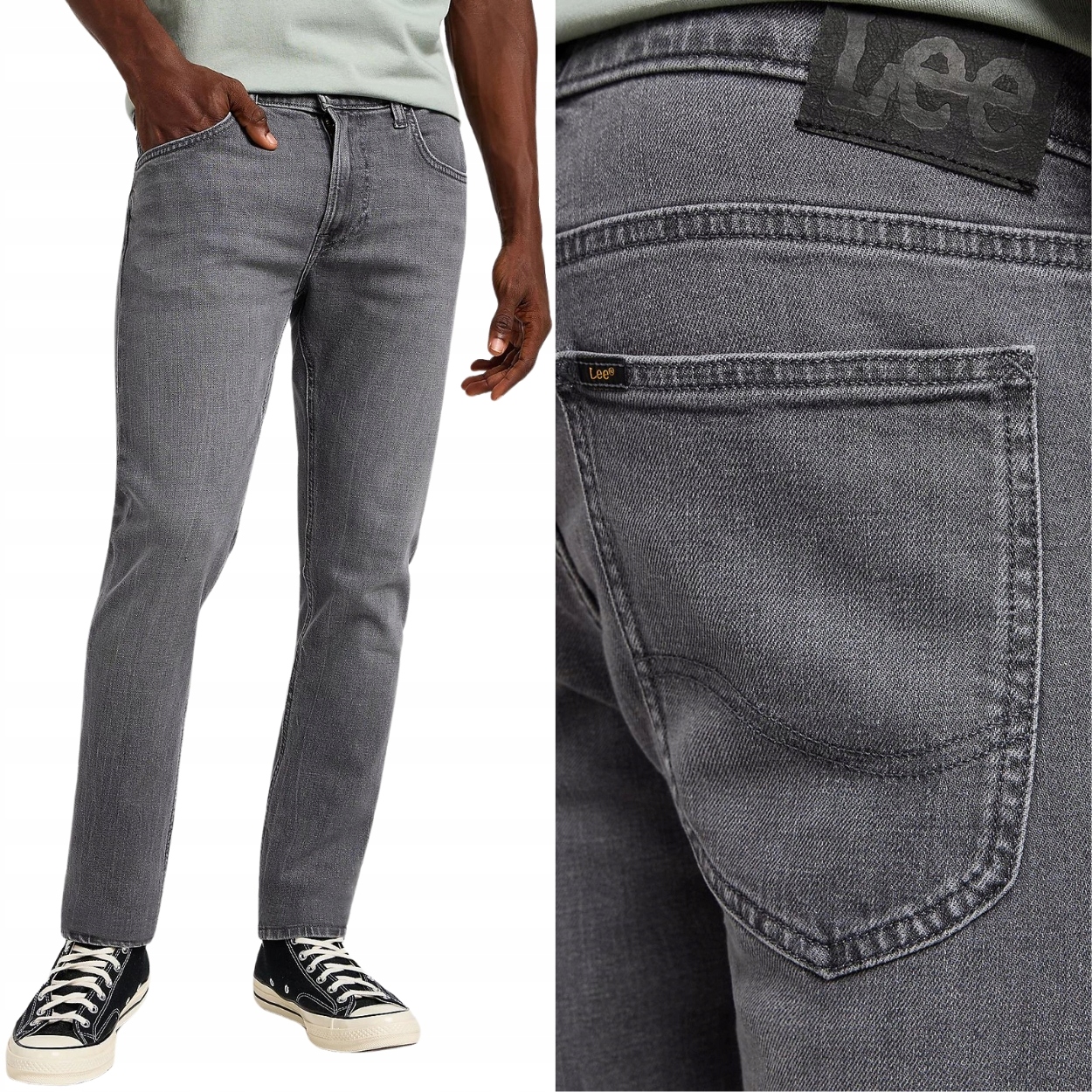 Lee Luke slim Off The Grid silně zúžené šedé džínové kalhoty W31 L34
