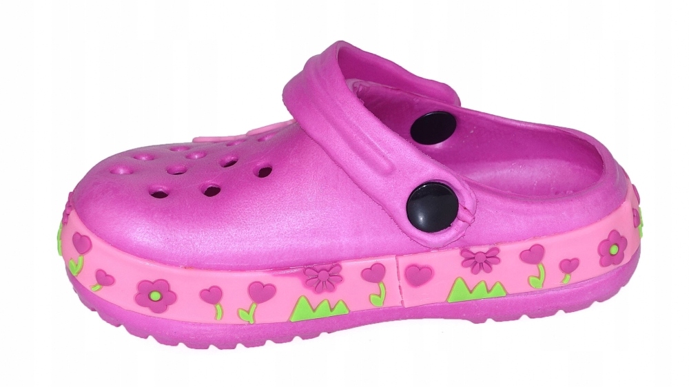 KLAPKI OGRODOWE BASENOWE PIANKOWE DZIECIĘCE LACZKI KROKODYLKI DZIEWCZĘCE Rozmiar (new) 30