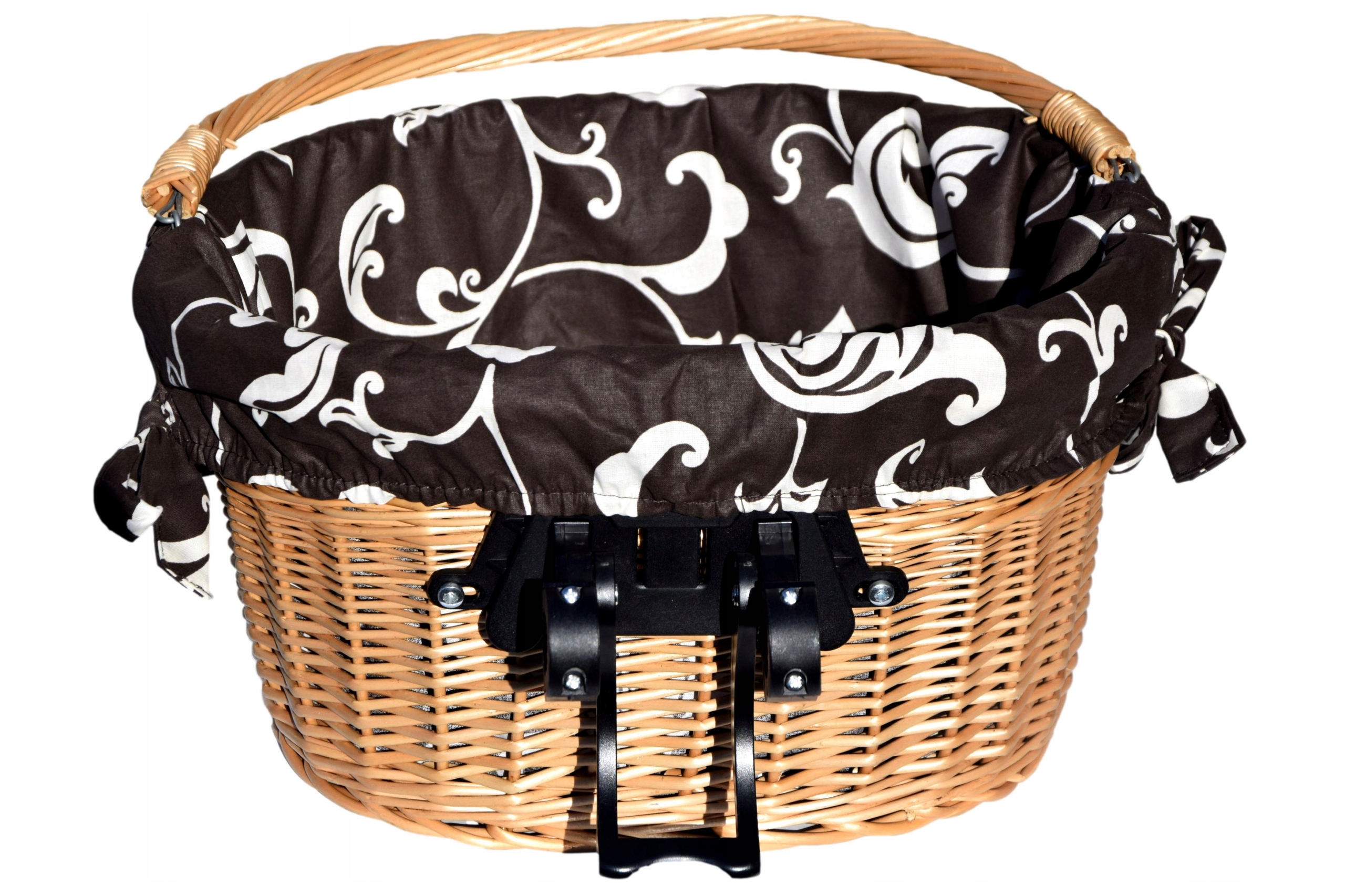 Kosz wiklinowy na Click na rower Koszyk rowerowy na kierownicę Pl