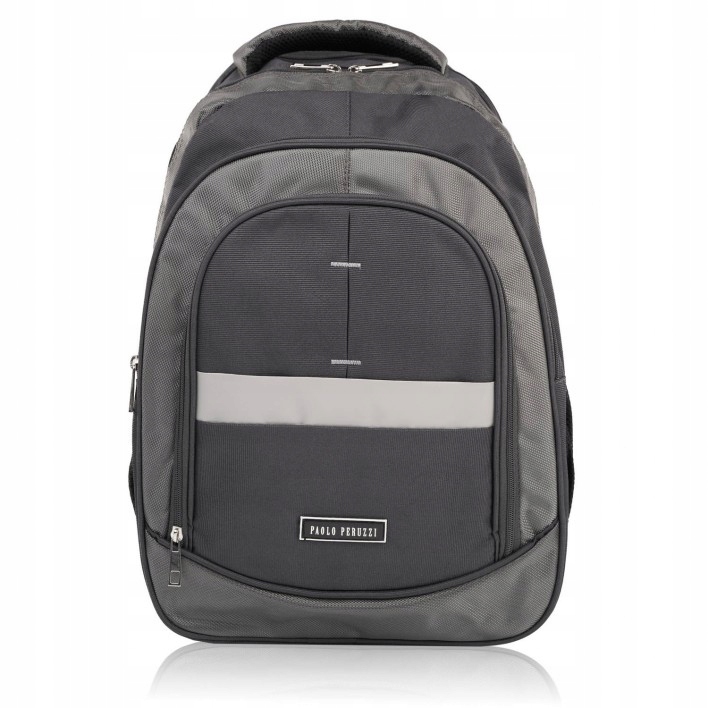 Batoh pro muže do práce školní šedý mládežnický pro notebook Paolo Peruzzi