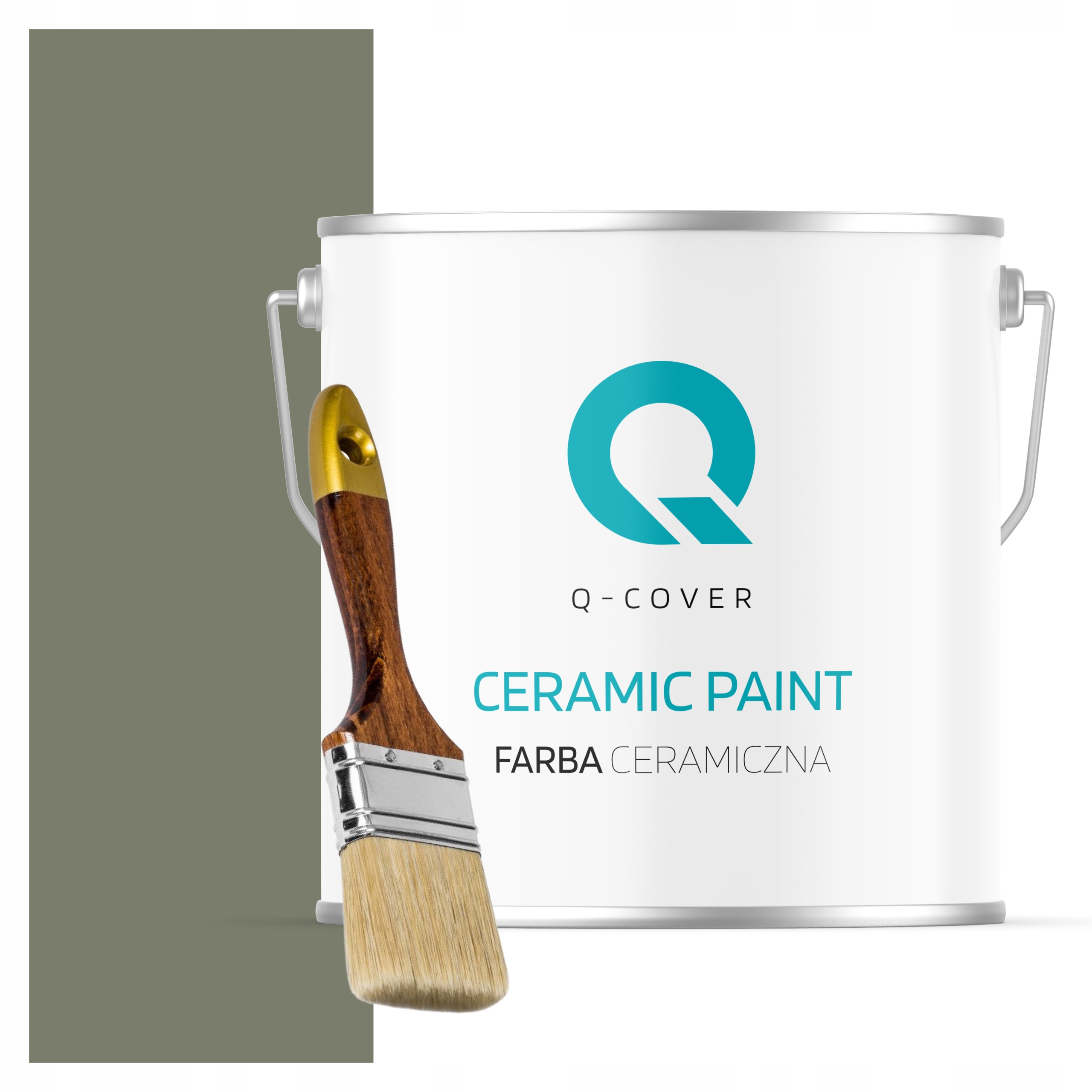 Keramická Farba Na Stenu Khaki Tmavá H1720 5L Mat Poľský Výrobca Štetec
