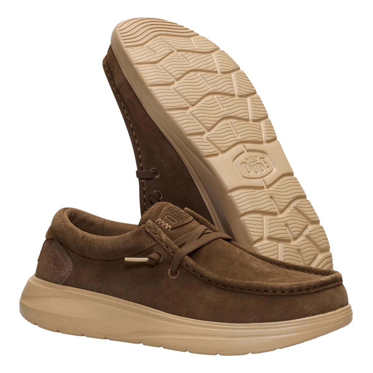 HeyDude Wally Comf Suede 41975-2LP hnědé kožené mokasíny M14 47