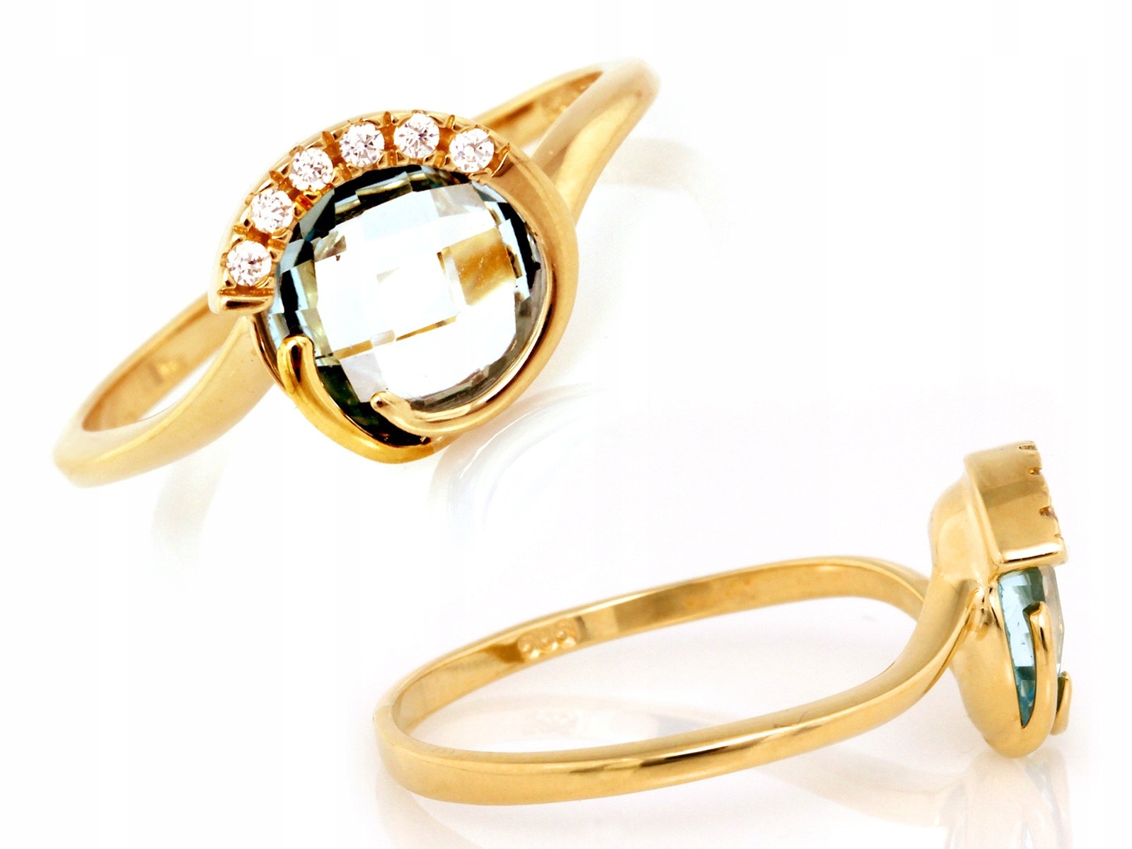 Ženský zlatý prstýnek 585 s kamínky, zlato 14k 14k