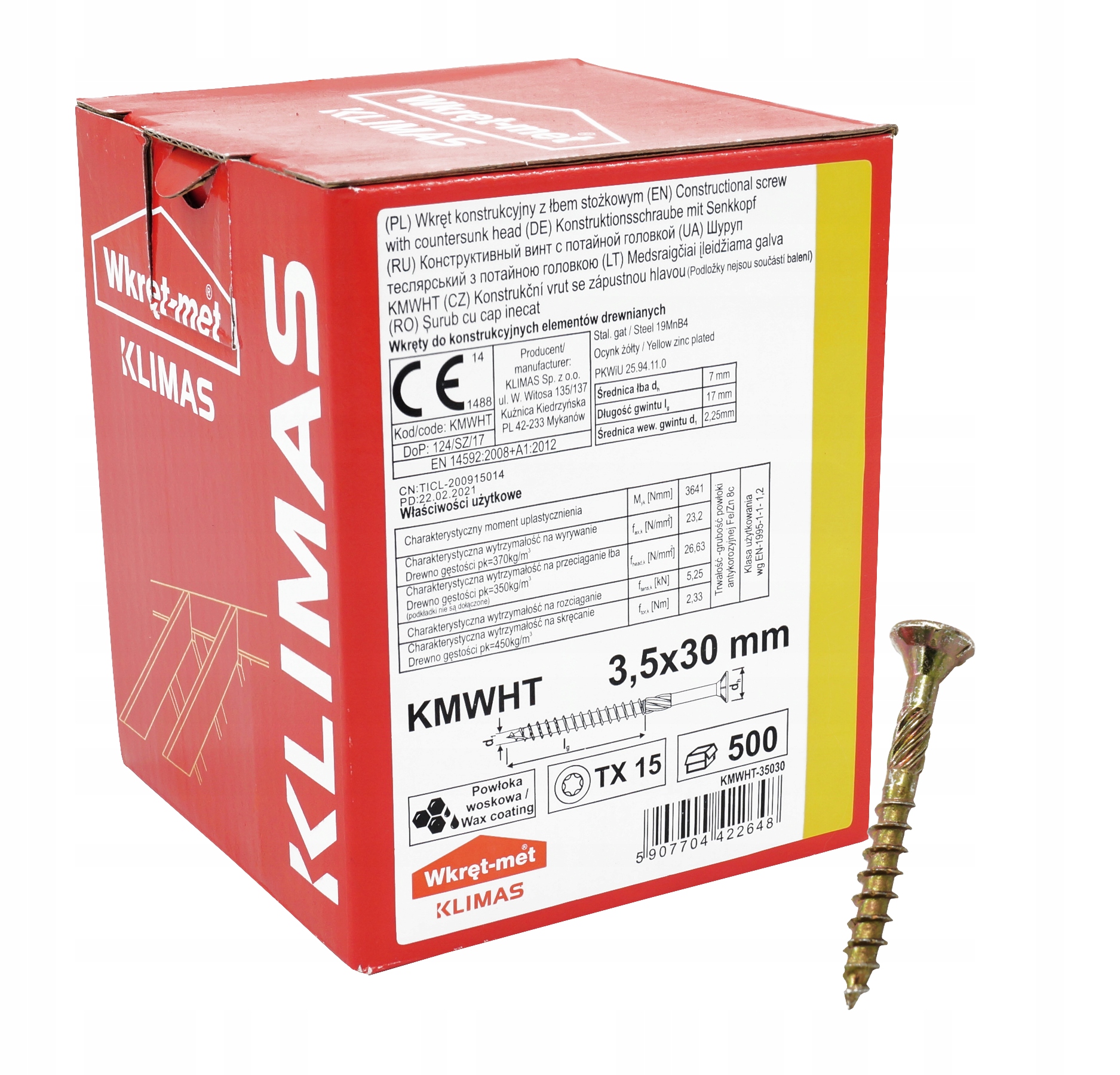 

Wkręty Ciesielskie Do Drewna 3,5x30 Torx 500 szt