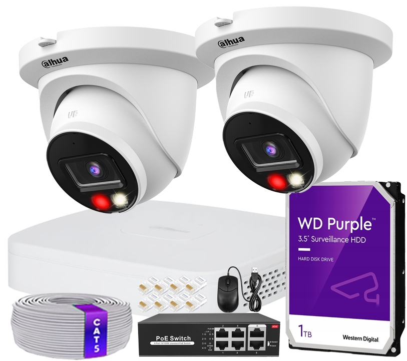 Sada na monitorovanie Ip 8Mpx 4K Dahua 2 kamery Dual Light na rozšírenie