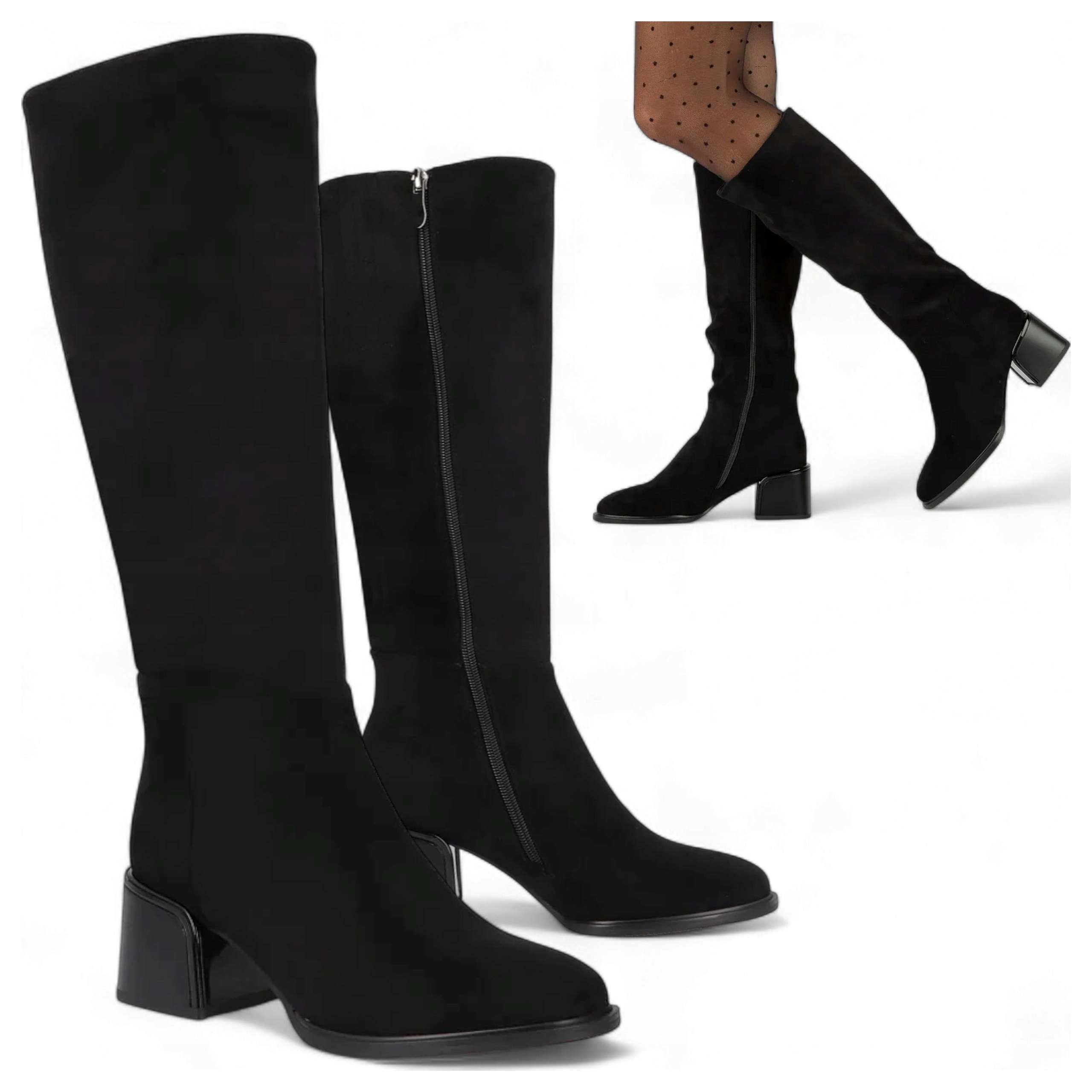 Filippo 36 by dámské zimní zateplené kozačky vysoké až ke kolenům ze semiše