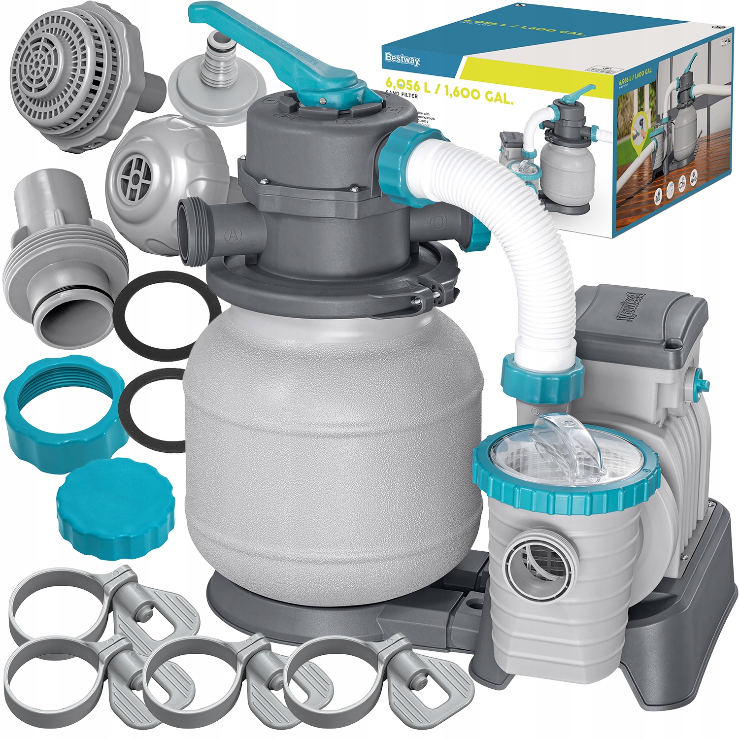 Písková filtrační pumpa pro bazény 6056 l/h, sada hadic Bestway 58497