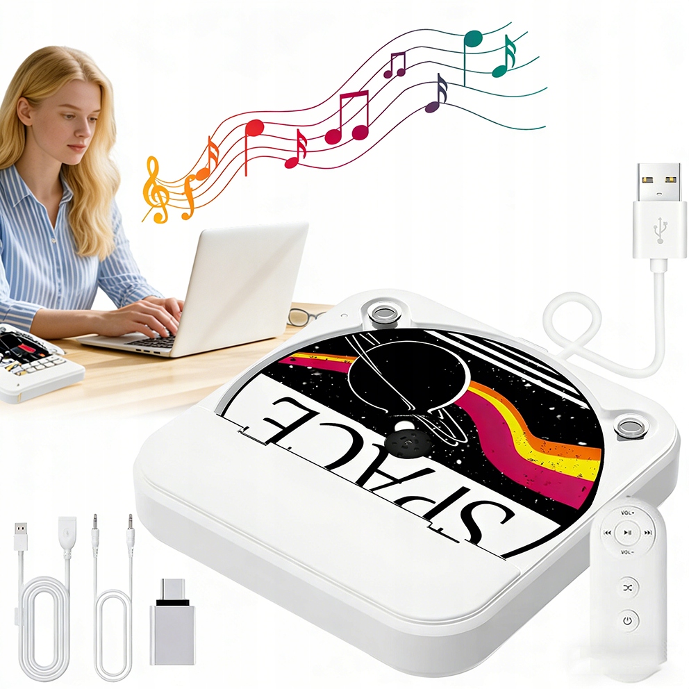 CD Přehrávač Do Auta Usb Aux Externí Univerzální CD-MP3 Cd-rw Cd-r