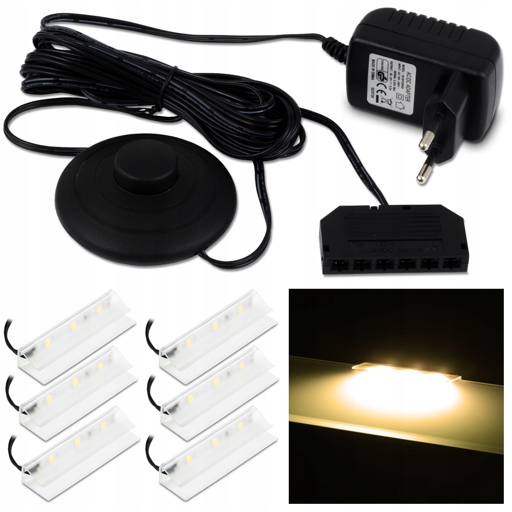 

Zestaw 6xKLIPS Led Do Podświetlenia Półki Szklanej