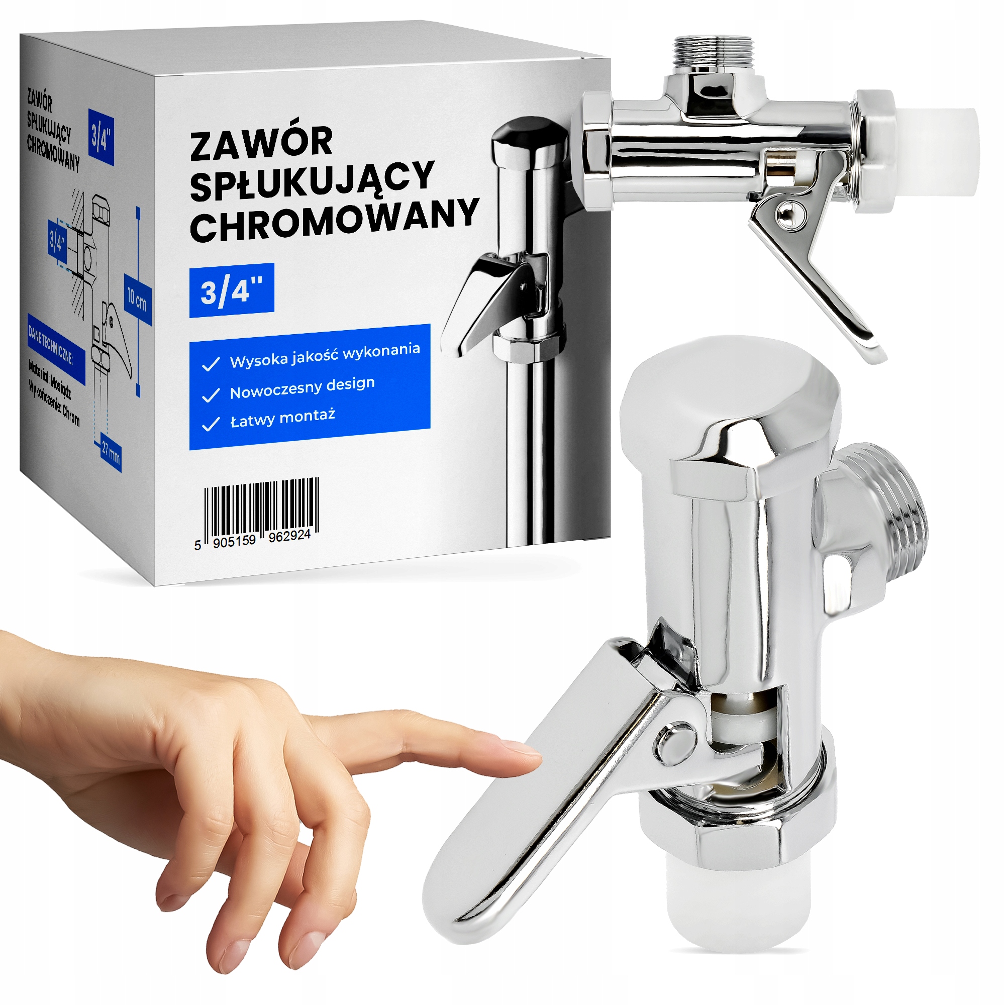 Splachovač Tlačítko splachování Wc ventil 3/4 Automat Mosazný Chrom Stříbrný Wo