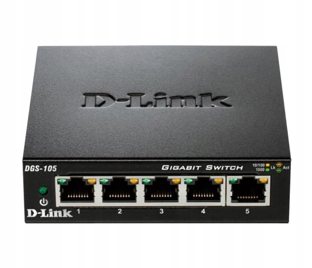 Switch 5 portów D-Link DGS-105 gigabitowy metalowy