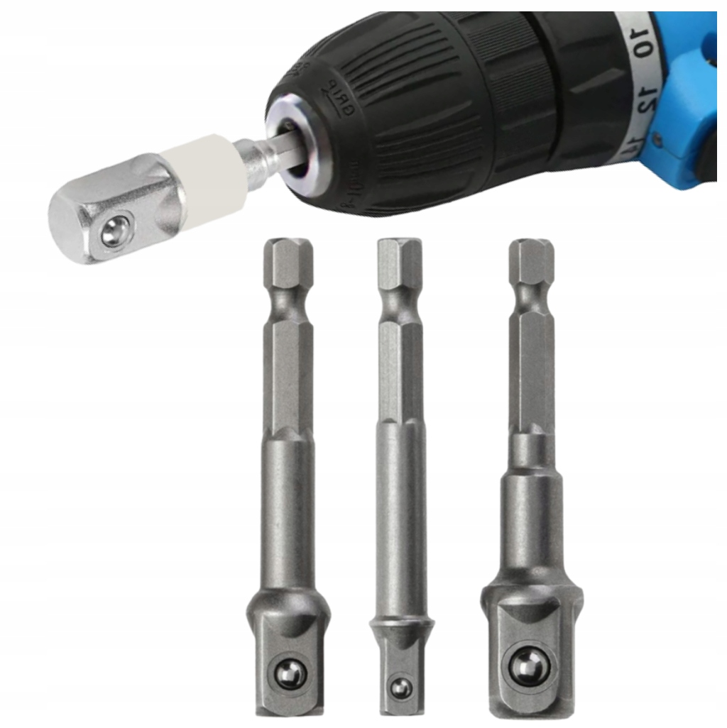 

Adaptery Na Nasadki Do Wkrętarki Hex 1/2 3/8 1/4