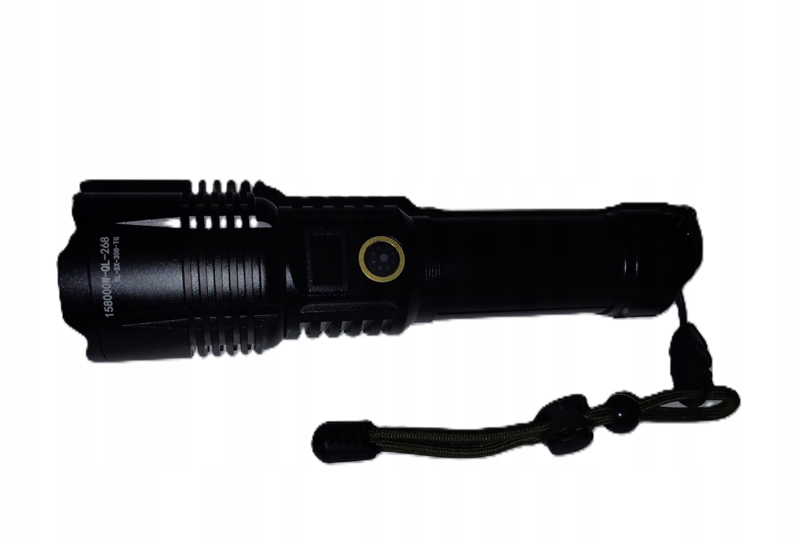 Latarka Led Mocna Tg 15800W Zoom Power bank Taktyczna Akumulator w zestawie