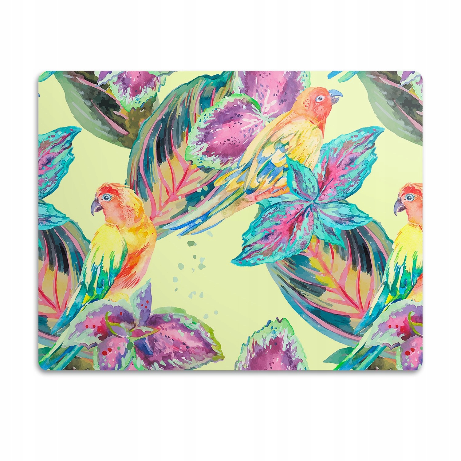 Levně Voděodolná podložka pod misku Malované papoušky 90x60 cm