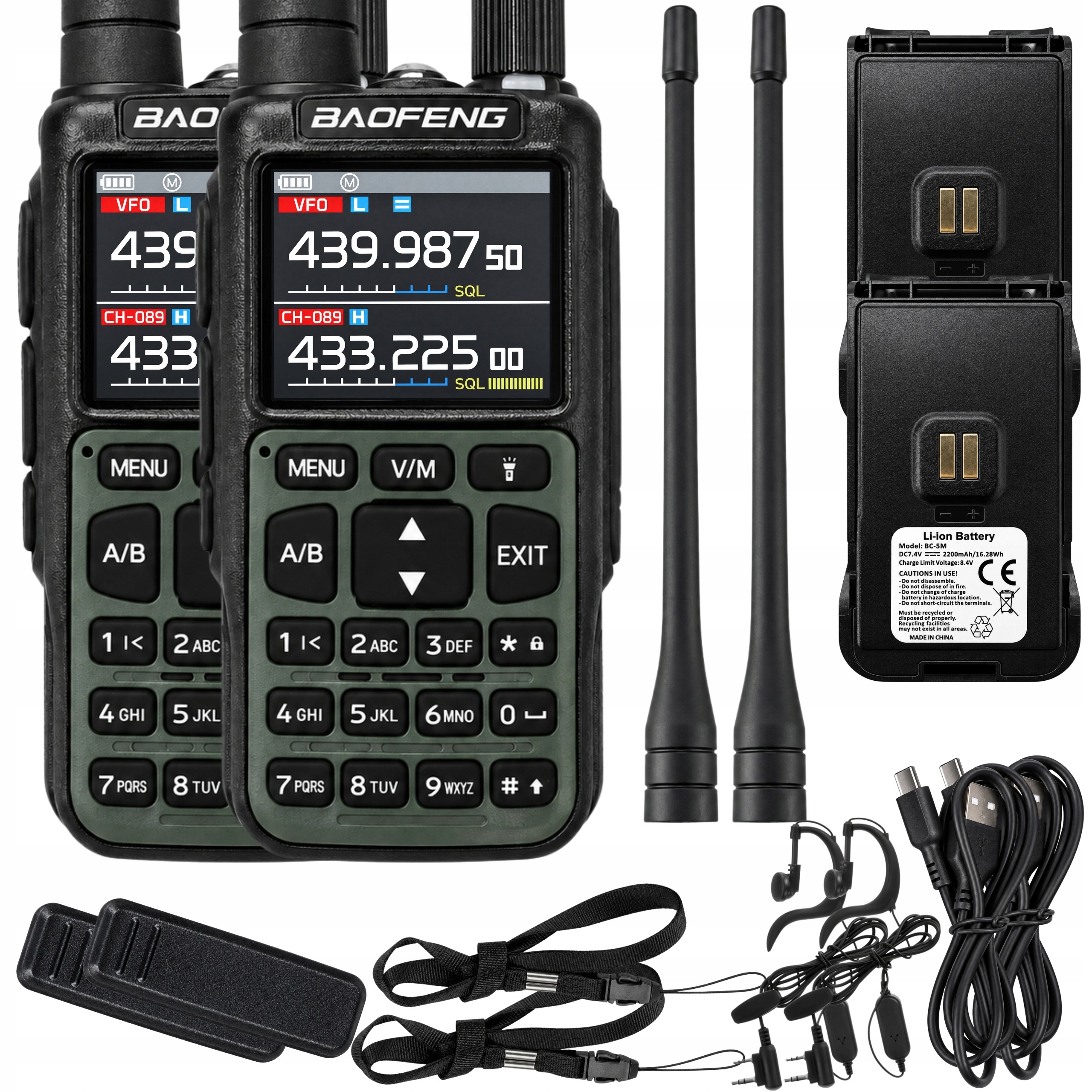 Vysílačka radiotelefon Baofeng Eu UV-5R Mini V2 Vhf Uhf Letecké Pásmo