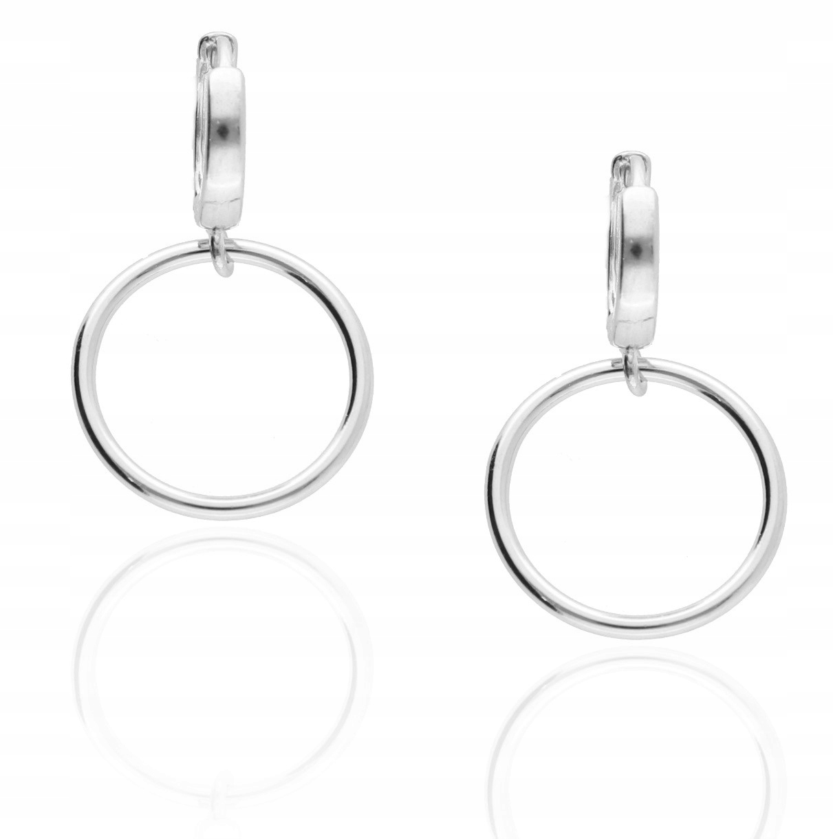 Stříbrné náušnice závěsné anglické zapínání kolečka obruč stříbro 925