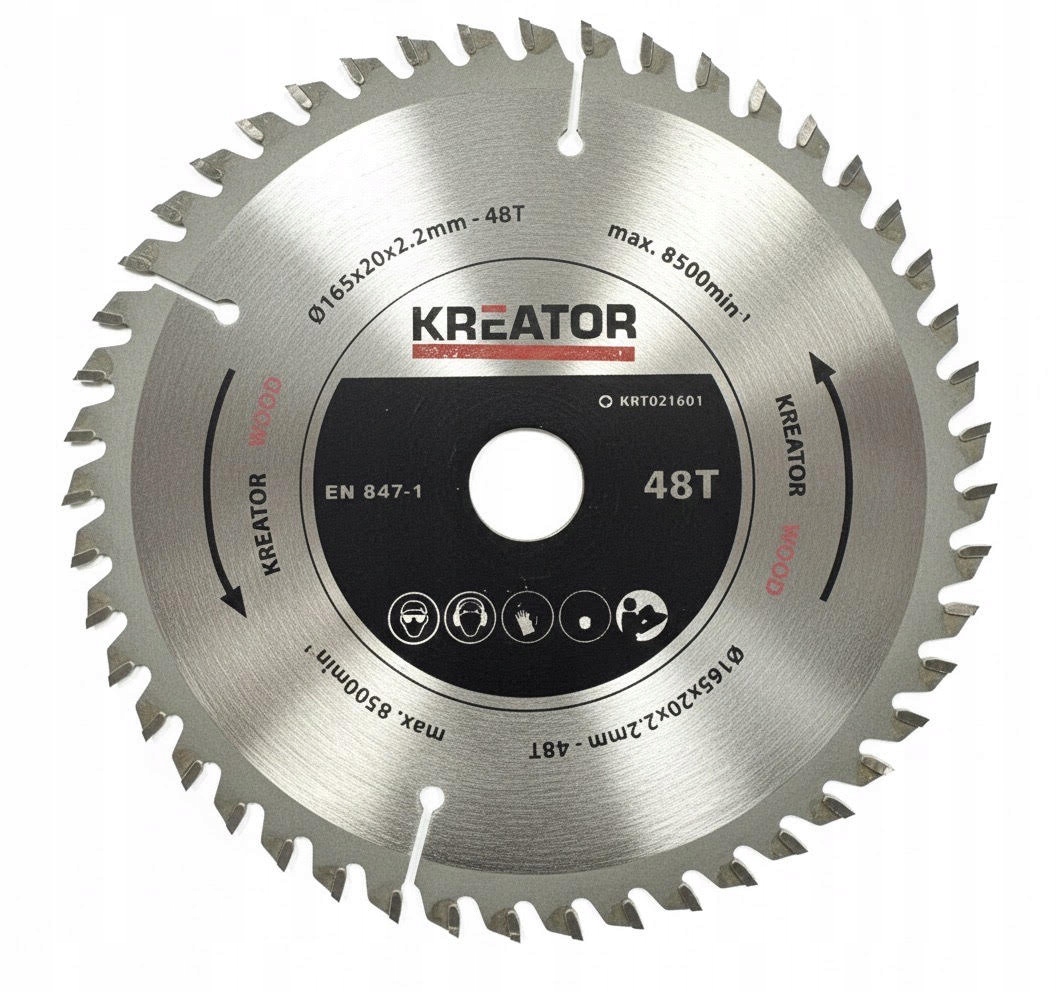 Tarcza Piła Widiowa Do Cięcia Drewna 165x20mm 48T Kreator