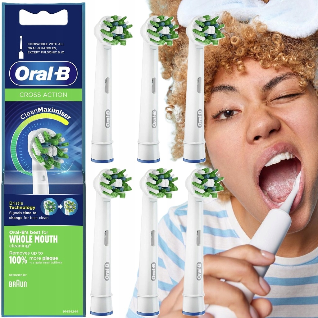 6 X Końcówki Braun Oral-b Cross Action Do Szczoteczki Elektrycznej Oryginał