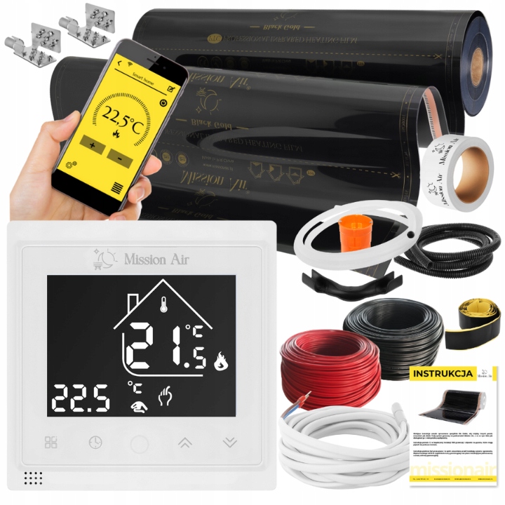 Set Fólie Vyhřívací Podložka Infračervená 1m² 160W/m²