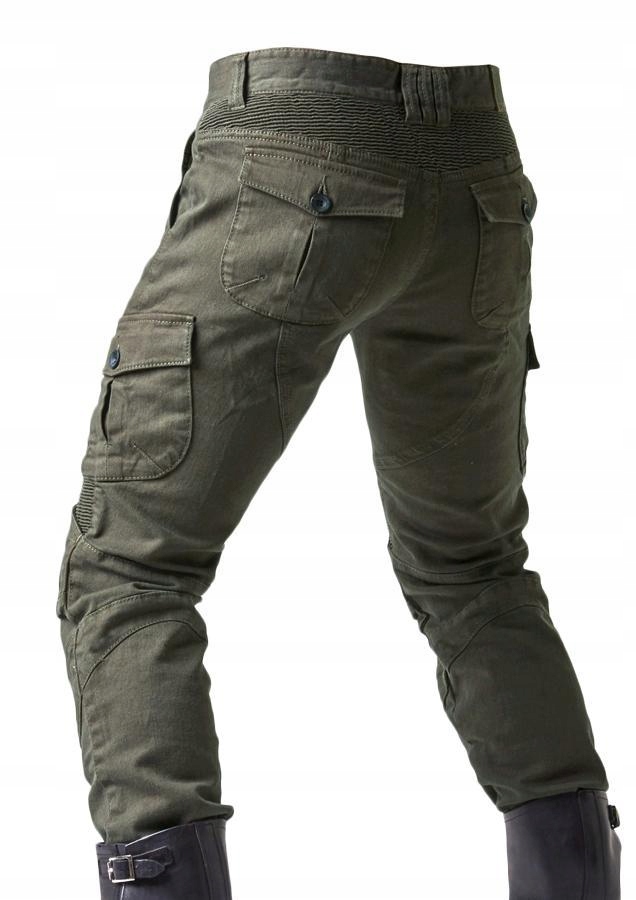 SPODNIE MOTOCYKLOWE BOJÓWKI MĘSKIE JEANSY KEVLAR Rozmiar XXXL