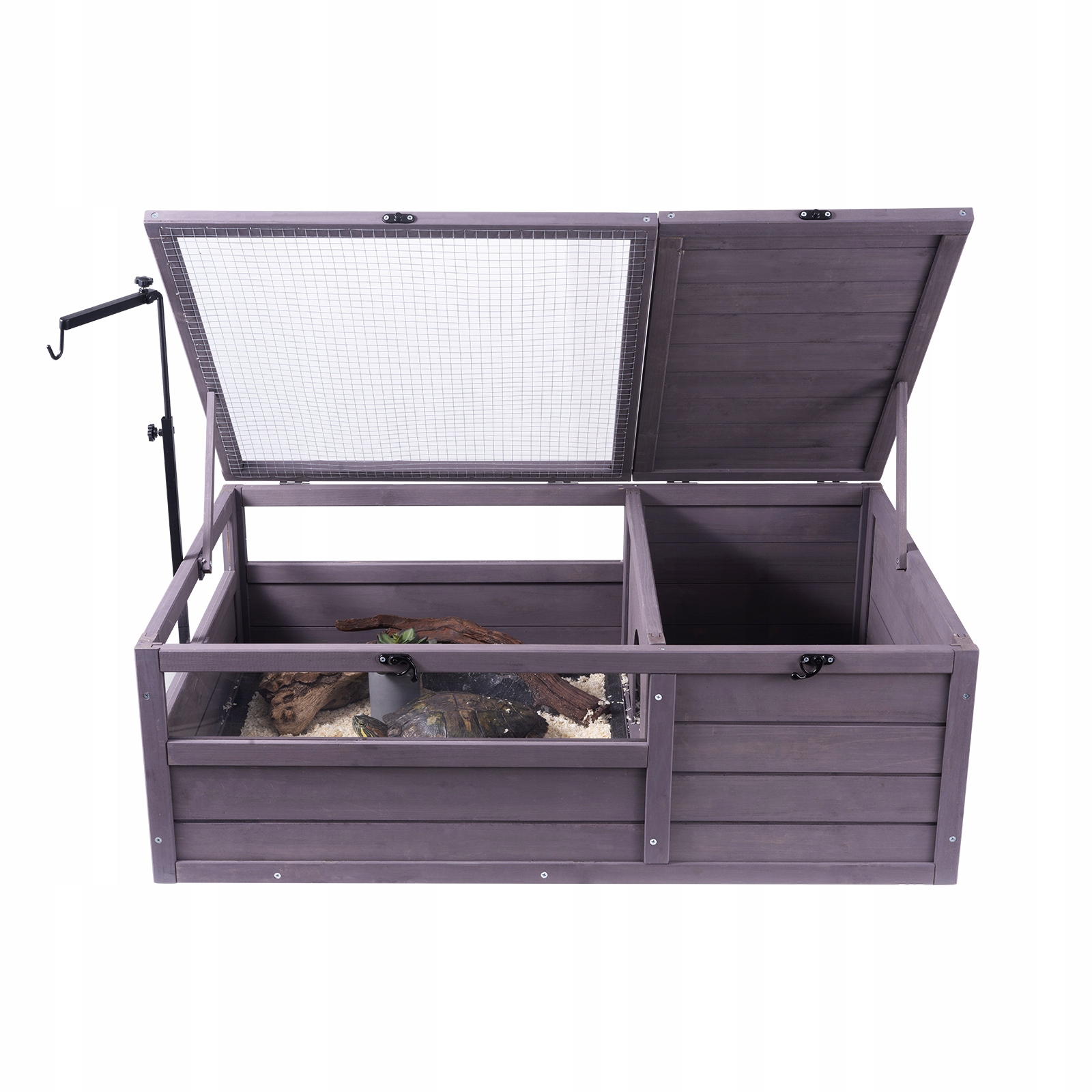 Levně Vevor Dřevěný Domeček Pro Želvy S Nastavitelnou Lampou 38X24X13 CM Premium