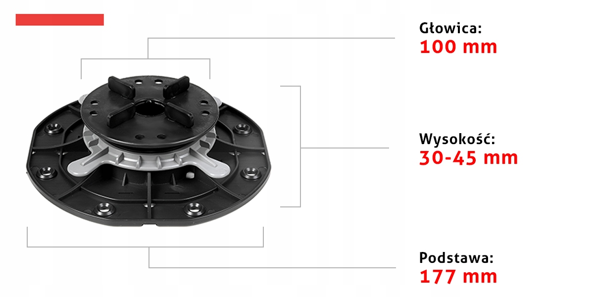 Wspornik tarasowy regulowany 30-45 mm pod legary Kod producenta DDP030045