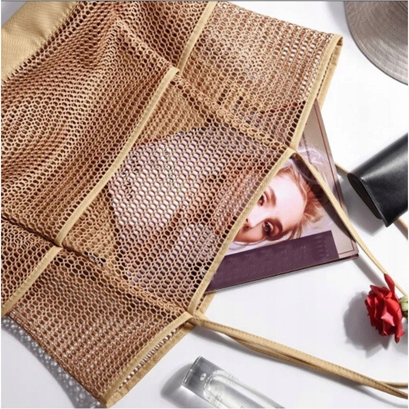 DUŻA TORBA PLAŻOWA PODRÓŻNA SIATECZKOWA MINIMALISTYCZNA EAN (GTIN) 5903678574284