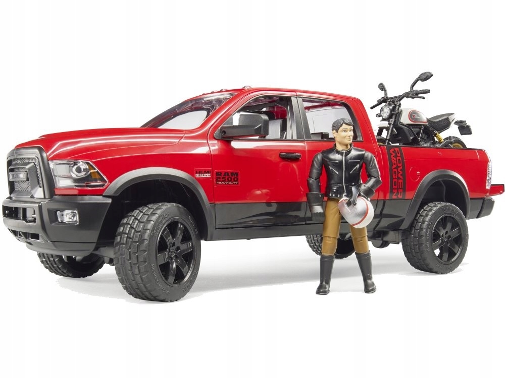 Bruder 02502 Auta Dodke Ram z przyczepą i Ducati